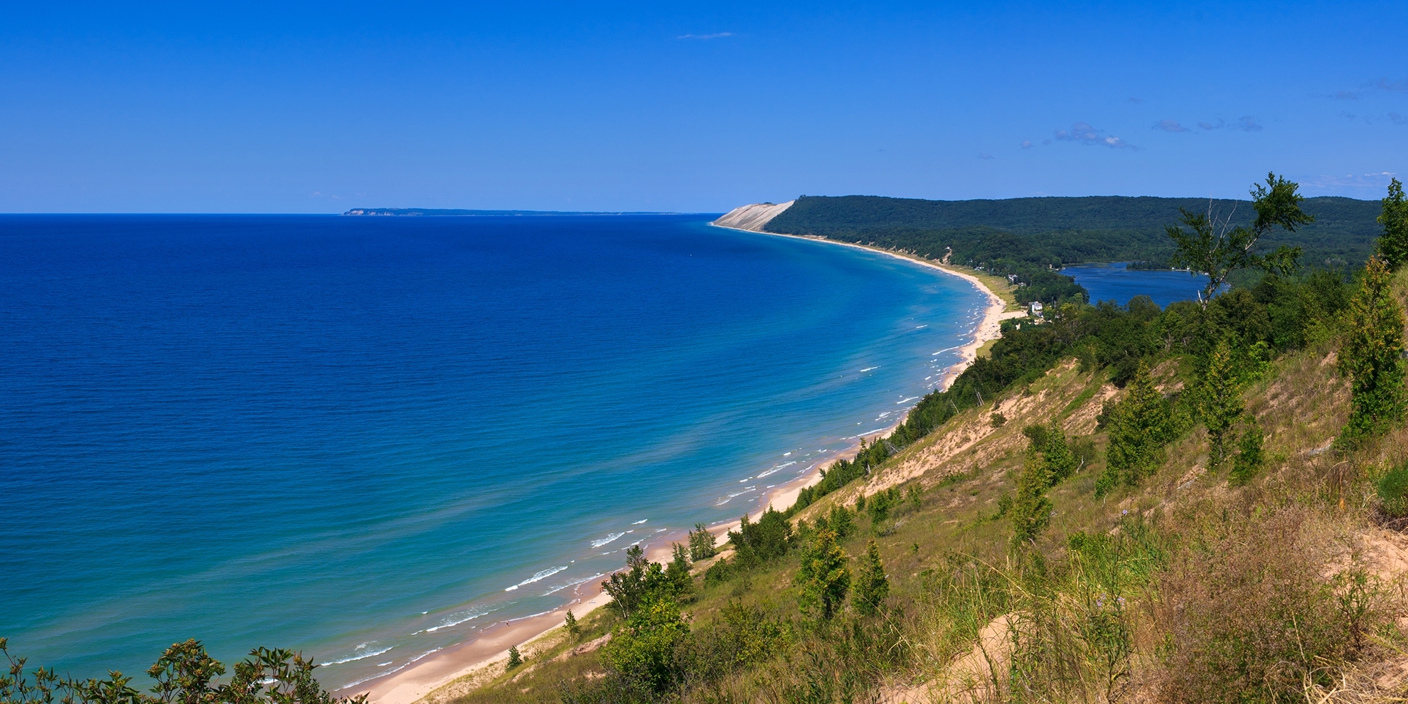 Sleeping Bear Dunes National Lakeshore from Empire Bluff, Empire, Michigan